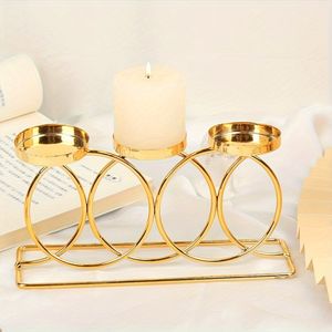 Multi Tier Metal Candle Holder For Centerpieces <b>Offering</b> Height Contrast And Beautiful Candle Arrangement For Events - Product Image 4