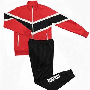 Ensemble survêtement personnalisé ZEEWAN pour homme, élégant, 2 pièces, respirant, séchage rapide, 100% polyester, veste et pantalon avec nom d'équipe pour le football - Product Image 1