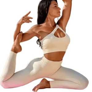 Vêtements sexy Combinaison de course à manches longues Yoga Sports Sets Front Cross Thin Straps Solid Print Respirant Activewear Square Neck High - Product Image 6