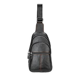 Sac de poitrine vintage en cuir véritable, sac à bandoulière, fermeture à boucle, durable, usage quotidien, toutes saisons, pour homme - Product Image 1