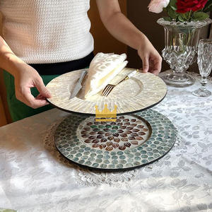 Cargador de plato de servir de madreperla plateado para decoración de bodas y eventos de alta calidad y precio barato - Product Image 3