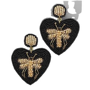 Pendientes Clásicos con Cuentas Bordadas en Forma de Corazón, Hechos a Mano en India para Mujeres y Niñas - Regalo para Fiestas y Ocasiones Especiales, Color y Tamaño Personalizables - Product Image 2
