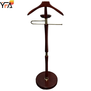 Hotel Room Coat Wood Floor Hanger Valet Rack Trouser Bar <strong>Tie</strong> Bar &amp; Shoe Rack Hotel Coat Rack with Lobby - Product Image 5