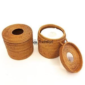 Caja de Pañuelos y Soporte de Mimbre de Primera Calidad con Diseño Cuadrado Clásico, Tejido a Mano con Estilo para Uso Diario, Tradebyd - Product Image 4