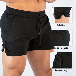 Short de sport de fitness décontracté imprimé de logo personnalisé XL pour hommes Short de course en élasthanne pour muscles moyens Plus à ourlet fendu Expédition DDP - Product Image 2