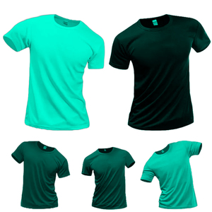 T-shirt à manches courtes en coton décontracté d'été 180g pour hommes, couleur unie, col rond, respirant, anti-rétrécissement, respectueux de l'environnement, directement en usine - Product Image 2