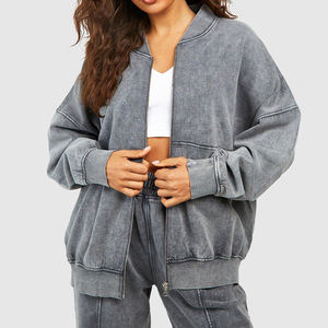 Top Deportivo de Felpa Francesa de Algodón Grueso con Logotipo Personalizado, Lavado Ácido para Mujer, Última Tendencia en Ropa Deportiva con Lavado Ácido para Mujer - Product Image 4