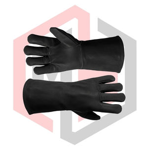 Gants de soudage en cuir de tigre noir, cuir de vache, ajustement ergonomique, antistatiques, épaisseur 7 oz, longueur 16 pouces, sans silicone, sans poudre - Product Image 6