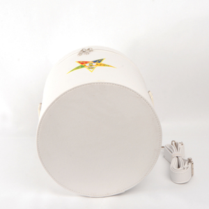 เคสหมวก oes FEZ แบบพรีเมี่ยมสีขาว (ปักตราสัญลักษณ์ด้วยมือ) กล่องเก็บของลายอิฐดาวรุ่ง - Product Image 4