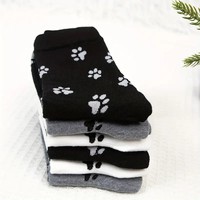 Vente en gros d'empreintes de patte mignonnes chaussettes d'équipage en coton douces et décontractées pour un usage quotidien commande en gros ODM vietnamien maquette gratuite à faible quantité minimale de commande