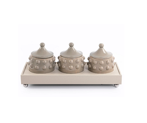 Bol à dessert en forme de cœur de conception nouvelle avec plateau en fonte et cuivre martelé, serveur à chocolat par Home Arts - Product Image 2