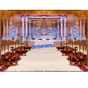 Mandap de Boda de Diseño Antiguo de Fibra de Plata, Estilo Indio Maravilloso, para Nueva Zelanda - Product Image 1