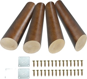 Pieds de canapé minimalistes en bois massif Boulon de suspension à installation rapide Tailles de couleurs personnalisées pour salon d'hôpital OEM/ODM disponible - Product Image 4