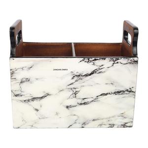 Design en marbre avec revêtement spécial en émail Porte-couverts en bois MDF avec poignée Organisateur pour table à manger et cuisine - Product Image 3