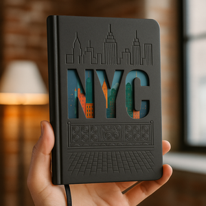 LABON NYC Skyline Cuaderno en relieve Recorte Diseño <span class=keywords><strong>de</strong></span> paisaje urbano Tapa dura Cuero PU <span class=keywords><strong>Diario</strong></span> <span class=keywords><strong>de</strong></span> <span class=keywords><strong>viaje</strong></span> personalizado Papelería OEM - Product Image 5