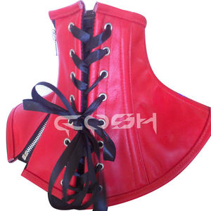 Collar de Cuero Rojo con Cuello Alto Tipo Corsé - Product Image 6