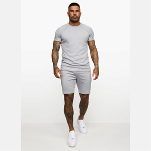 Camisetas y pantalones cortos Twinsets ajustados personalizados para hombres 100% algodón nuevo diseño al por mayor - Product Image 2