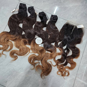 GUGU Cabello Humano Virgen Remy Marrón Oscuro de 20 Pulgadas, Ondulado, Doble Trama, Súper Doble Estirado, Color Personalizable, 100g, Vietnamita - Product Image 1