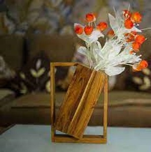 Nuevo Florero de Madera de Pino Moderno TQC, Decoración Interior para Sala de Estar, Hecho a Mano, Ecológico, Decoración Navideña para Mesa, Estilo Zen Informal - Product Image 1