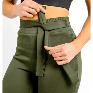 Pantalones Cargo de algodón 100% para mujer, pantalones y pantalones verdes con múltiples bolsillos para mujer, ropa informal cómoda, ropa para correr - Product Image 6