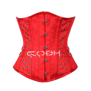 Corsets Taille Formation Underbust Steelboned Rouge Satin Wedding Wear Corset Avec Panneaux Avant Oeillets Fournisseurs Du Pakistan - Product Image 1
