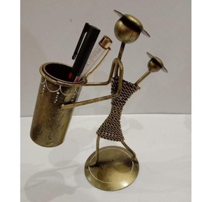 Indian Handmade Iron Pen Pencil Holder Contemporary <b>Light</b> Weight Round <b>for</b> Home Study Room Office Tabletop Decor Pen Stand - Product Image 2