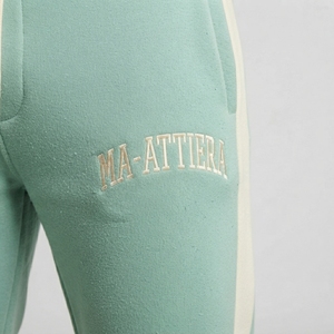 <b>Mens</b> Mint Green Hoodie Tracksuit Sets Cream Side Stripes Embroidered <b>Pullover</b> Sweatshirt Joggers Pants Sportswear Gym Activewear - Product Image 5