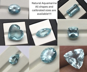 Trillion 100% Natural sin calentar aguamarina piedra preciosa facetada para la fabricación de joyas piedra preciosa suelta piedra preciosa azul cielo - Product Image 6