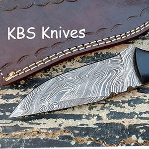 Couteau de chasse à peler personnalisable en acier Damas fait à la main avec manche en bois et lame en acier inoxydable Options de bricolage OEM - Product Image 4