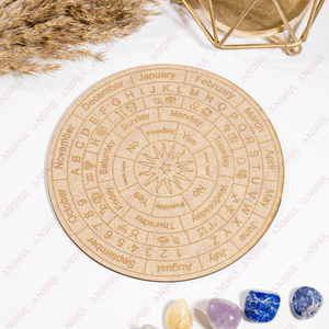 Péndulo con Sello de Lilith de 6 Pulgadas, Tabla Redonda de Madera Ligera para Sanación, Meditación, Regalos y Uso Astrológico, Venta Mundial - Product Image 3