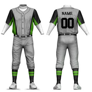 Baseball Uniform Sets Full Package Gray Color Baseball Uniform Kits With Black Shirt Cap Bag Socks <b>Belt</b> And Bag pack - Product Image 3