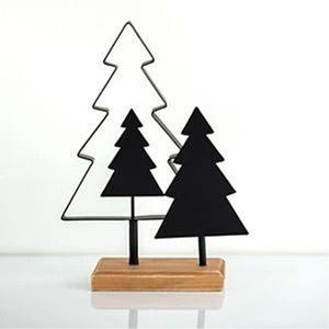 Escultura de árbol de Navidad de Metal plateado Decoración de vacaciones con estilo Mesa de sala de estar Mantel Escritorio Acento festivo de temporada - Product Image 5