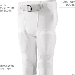 Pantalon de football américain blanc avec rembourrage de protection et ceinture réglable Confort amélioré Rugby Cyclisme Fitness Entraînement - Product Image 4