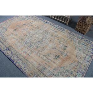 Alfombra Turca de 5.1x8.3 pies (154x254 cm), Alfombra Vintage Azul Sólido - Product Image 4