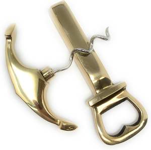 Sacacorchos y abridor de botellas de latón macizo, abridor náutico para vino y cerveza - Product Image 3
