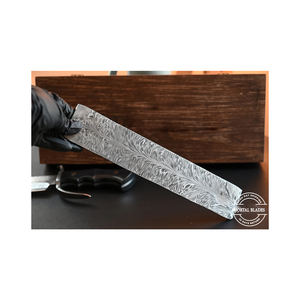 DIY Damascus Steel Billet <strong>Custom</strong> Handmade for Knife Making Blank Feather <strong>Pattern</strong> Damascus Steel Billet Bar - Product Image 1