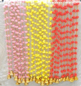 Guirnaldas de flores rosas de espuma con campana para Navidad boda telón de fondo evento templo Nikah Haldi Mehndi Sangeet decoración inauguración de la casa - Product Image 3