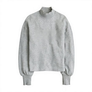 เสื้อสเวตเชิ้ตคอเต่าถักไหมพรมแบบยาวพิเศษสำหรับผู้หญิงและผู้ชาย พิมพ์ลายปักโลโก้ด้านหน้า แห้งเร็ว ผลิตจากผ้าฝ้ายผสม 100% - Product Image 1