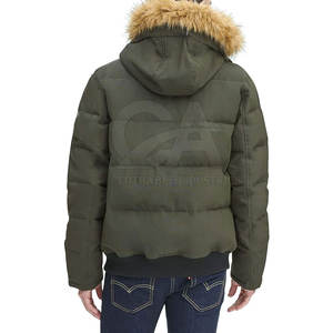 Veste d'hiver doublée Parka pour temps froid Hommes Veste d'hiver à capuche en fausse fourrure résistante Veste thermique chaude - Product Image 2