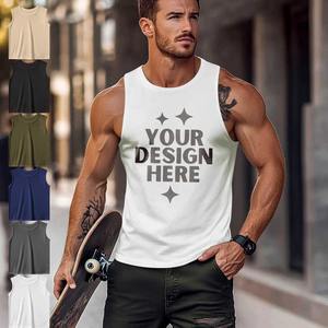 Débardeur sans manches 2025 coton avec logo personnalisé pour hommes, gilet de musculation et de course à pied pour sports de plein air - Product Image 4