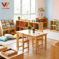 Muebles Escolares de Diseño Moderno para Aulas, Incluyendo Mesas, Sillas y Estanterías Abiertas para Áreas de Aprendizaje en Jardines de Infancia y Preescolares
