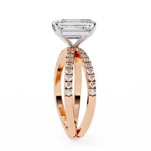 Impresionante anillo de oro de 14K con diamante cultivado en laboratorio de corte esmeralda de 2,88 CT, regalo de joyería de lujo para mujer, proveedor en línea al por mayor - Product Image 6