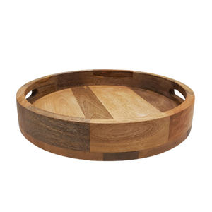 ชุดถาดเสิร์ฟไม้มะม่วงสี่เหลี่ยมทันสมัย3ชุดจานสีดำขนาดกลางสำหรับเสิร์ฟและตกแต่งห้องครัว - Product Image 6