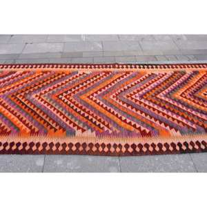 พรมขนสัตว์สีส้มสีแดงทันสมัยขนาด4.3x11ฟุตสไตล์ตุรกีสำหรับห้องโถงห้องนอนน้ำยางหนา10มม. - Product Image 4