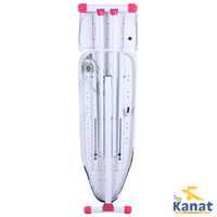 Planche à repasser pliable légère dorée, hauteur réglable, avec support pour fer à repasser, cadre en acier stable, idéale pour cuisine, salle de bain, placard