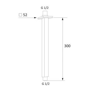 Herramienta de giro de Brazo de ducha de techo cuadrado para un uso conveniente en el baño - Product Image 1