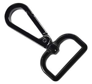 Vente en gros de crochets à ressort en métal gris et noir avec anneau en D, crochets à ressort pivotants, crochets à pression pour sangles, sacs, ceintures, accessoires vestimentaires - Product Image 1