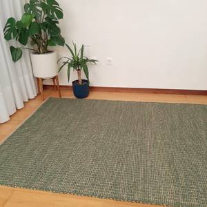 Alfombra grande Vintage de yute y pino verde hecha a máquina, mezcla de algodón, elegante encanto de granja para salas de estar y dormitorios - Product Image 2