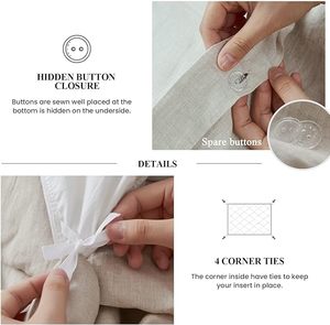 Juego de Funda Nórdica de Algodón Sólido con Volantes, 3 Piezas, Tamaños Queen, King, Cal King, 200 Hilos, Estilo Europeo Lavado, para Hogar, Boda, Hospital, Venta al por Mayor - Product Image 5