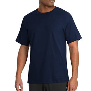 Col arrondi Gym T-shirt hommes 100% coton à manches courtes course T-shirt mâle entraînement été vêtements de sport hommes T-Shirts - Product Image 1